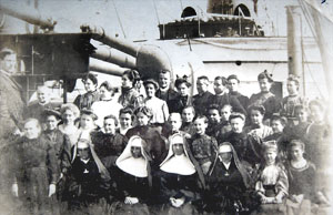 German girls and Sisters on a ship