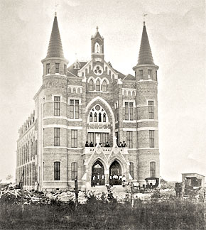 The Main Building of Our Lady of the Lake Academy under construction in late 1895